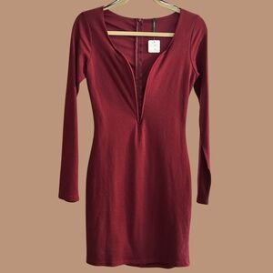 Deep Plunge Mini Dress